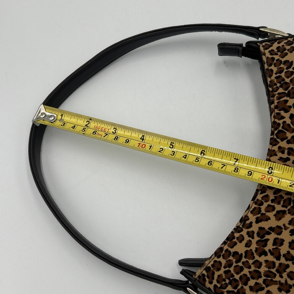 Leopard Print Vintage 90's Y2K Mini Bag Purse Handbag Liz Claiborne Canvas Purse - Picture 10 of 12